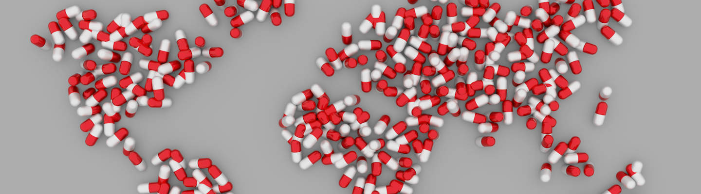Image of the shapes of continents made by laid out capsules, representing the blood pressure med cancer risk from Valsartan contaminated with higher than acceptable levels of NDMA and how the Law Offices of Kelly R. Reed wants to help.