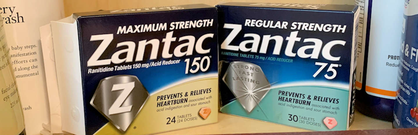 Image of two boxes of Zantac, representing the recall of ranitidine due to cancer concerns and the need to contact Zantac lawsuit attorneys like the Law Offices of Kelly R. Reed, PLLC if you have been impacted by the drug.